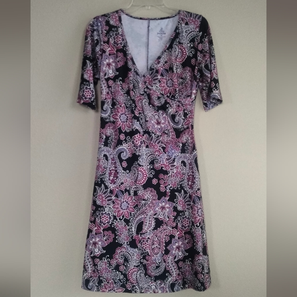 Prana Size Medium Floral / Paisley Purple And Gray Dress